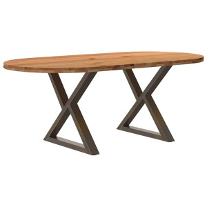vidaXL Eettafel 200x100x74 cm ovaal massief eikenhout lichtbruin