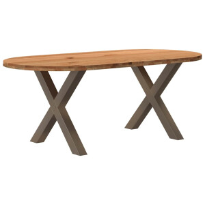 vidaXL Eettafel 200x100x74 cm ovaal massief eikenhout lichtbruin