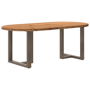 vidaXL Eettafel 200x100x74 cm ovaal massief eikenhout lichtbruin