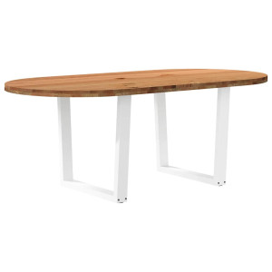 vidaXL Eettafel 200x100x74 cm ovaal massief eikenhout lichtbruin