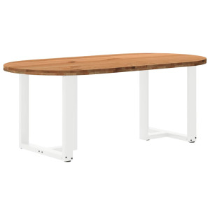 vidaXL Eettafel 200x100x74 cm ovaal massief eikenhout lichtbruin