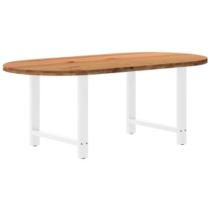 vidaXL Eettafel 200x100x74 cm ovaal massief eikenhout lichtbruin