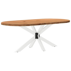 vidaXL Eettafel 200x100x74 cm ovaal massief eikenhout lichtbruin