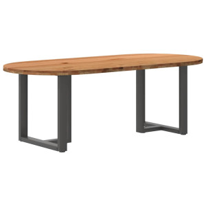 vidaXL Eettafel 220x100x74 cm ovaal massief eikenhout lichtbruin