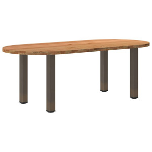 vidaXL Eettafel 220x100x74 cm ovaal massief eikenhout lichtbruin