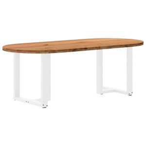 vidaXL Eettafel 220x100x74 cm ovaal massief eikenhout lichtbruin
