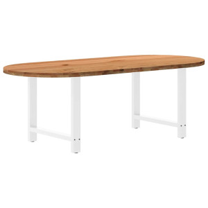 vidaXL Eettafel 220x100x74 cm ovaal massief eikenhout lichtbruin