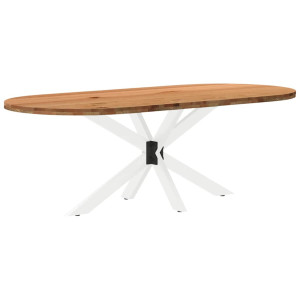 vidaXL Eettafel 220x100x74 cm ovaal massief eikenhout lichtbruin