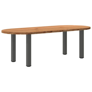 vidaXL Eettafel 240x100x74 cm ovaal massief eikenhout lichtbruin