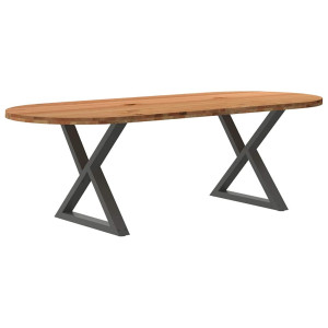 vidaXL Eettafel 240x100x74 cm ovaal massief eikenhout lichtbruin