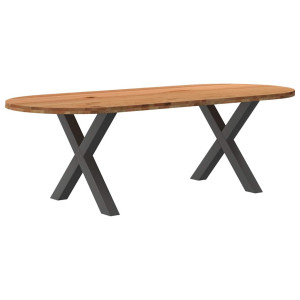 vidaXL Eettafel 240x100x74 cm ovaal massief eikenhout lichtbruin