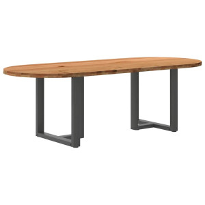 vidaXL Eettafel 240x100x74 cm ovaal massief eikenhout lichtbruin