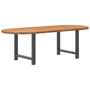 vidaXL Eettafel 240x100x74 cm ovaal massief eikenhout lichtbruin