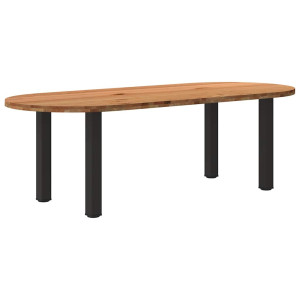 vidaXL Eettafel 240x100x74 cm ovaal massief eikenhout lichtbruin