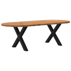 vidaXL Eettafel 240x100x74 cm ovaal massief eikenhout lichtbruin