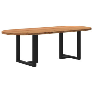 vidaXL Eettafel 240x100x74 cm ovaal massief eikenhout lichtbruin