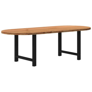 vidaXL Eettafel 240x100x74 cm ovaal massief eikenhout lichtbruin