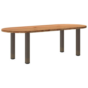 vidaXL Eettafel 240x100x74 cm ovaal massief eikenhout lichtbruin
