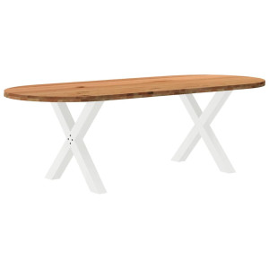 vidaXL Eettafel 240x100x74 cm ovaal massief eikenhout lichtbruin