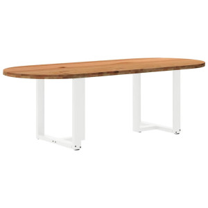 vidaXL Eettafel 240x100x74 cm ovaal massief eikenhout lichtbruin