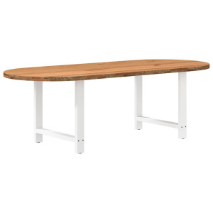 vidaXL Eettafel 240x100x74 cm ovaal massief eikenhout lichtbruin
