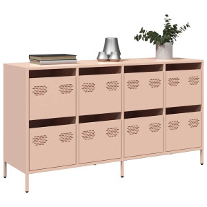 vidaXL Dressoir 135x39x73,5 cm koudgewalst staal roze