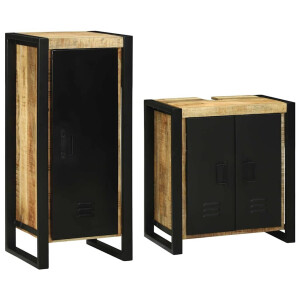 vidaXL Badkamermeubelset met plank 2 pcs Bruin Massief Mango Hout