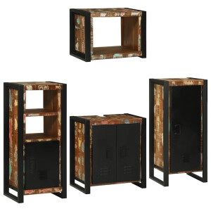 vidaXL Badkamermeubelset 4 pcs Multikleur Massief gerecycled hout