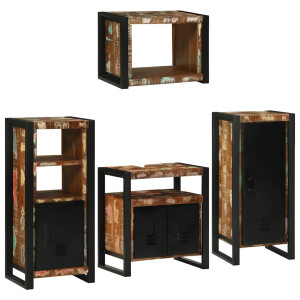 vidaXL Badkamermeubelset 4 pcs Multikleur Massief gerecycled hout