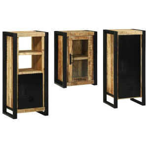 vidaXL Badkamermeubelset met plank 3 pcs Bruin Massief Mango Hout