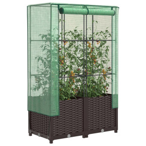 vidaXL Plantenbak verhoogd met kashoes 80x40x138 cm rattanlook