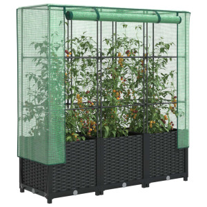 vidaXL Plantenbak verhoogd met kashoes 120x40x138 cm rattanlook