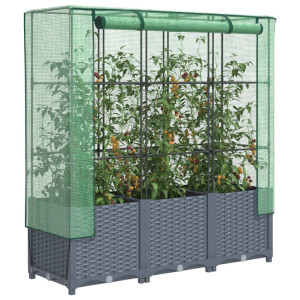 vidaXL Plantenbak verhoogd met kashoes 120x40x138 cm rattanlook