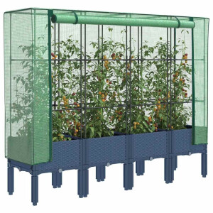 vidaXL Plantenbak verhoogd met kashoes 160x40x140 cm rattanlook