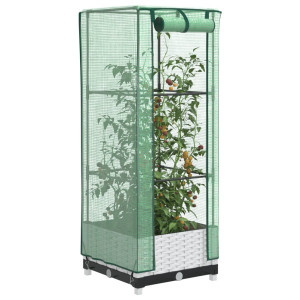 vidaXL Plantenbak verhoogd met kashoes 40x40x123 cm rattanlook