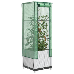 vidaXL Plantenbak verhoogd met kashoes 40x40x139 cm rattanlook