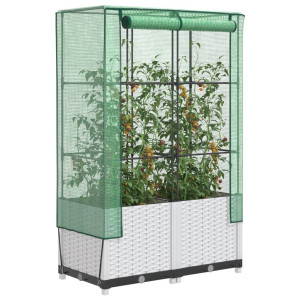 vidaXL Plantenbak verhoogd met kashoes 80x40x138 cm rattanlook