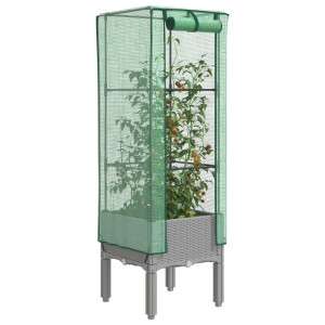 vidaXL Plantenbak verhoogd met kashoes 40x40x140 cm rattanlook