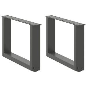 vidaXL Salontafelpoten 2 st U-vormig 50x(30-31) cm staal antraciet