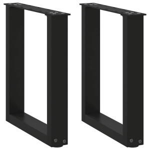vidaXL Salontafelpoten 2 st U-vormig 38x(42-43) cm staal zwart