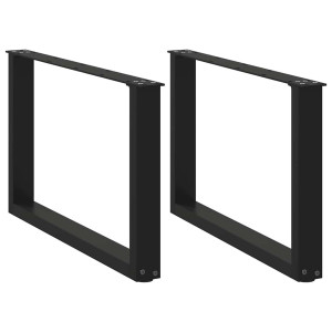 vidaXL Salontafelpoten 2 st U-vormig 60x(42-43) cm staal zwart