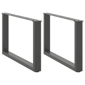 vidaXL Salontafelpoten 2 st U-vormig 60x(42-43) cm staal antraciet