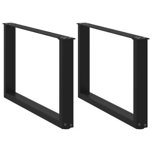 vidaXL Salontafelpoten 2 st U-vormig 70x(42-43) cm staal zwart