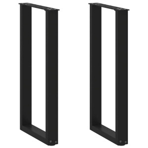 vidaXL Console tafelpoten 2 st U-vormig 38x(72-73) cm staal zwart