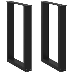 vidaXL Eettafelpoten 2 st U-vormig 50x(72-73) cm staal zwart