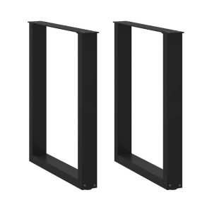 vidaXL Salontafelpoten 2 st U-vormig 60x(72-73) cm staal zwart