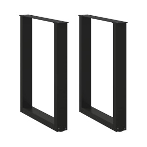 vidaXL Eettafelpoten 2 st U-vormig 70x(72-73) cm staal zwart