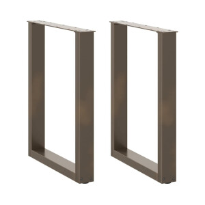 vidaXL Eettafelpoten 2 st U-vormig 70x(72-73) cm staal naturel