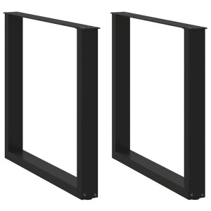vidaXL Eettafelpoten 2 st U-vormig 80x(72-73) cm staal zwart