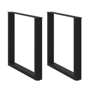 vidaXL Eettafelpoten 2 st U-vormig 90x(72-73) cm staal zwart